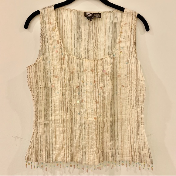 Worth Tops - Worth New York camisole crepe and beaded size 10